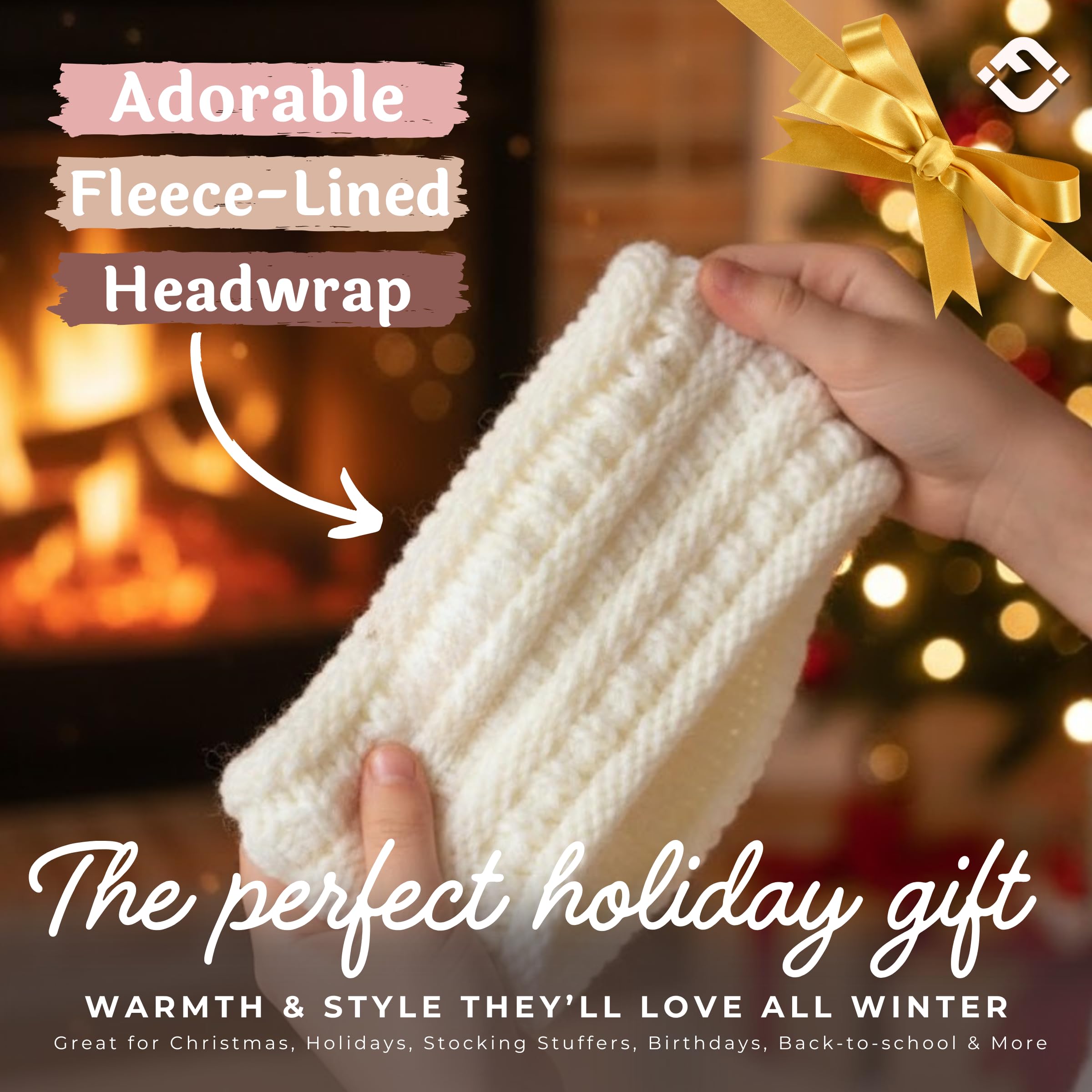 Funky Junque Exclusives Kids Ear Warmer Headband Ivory versatile use at school or outdoors