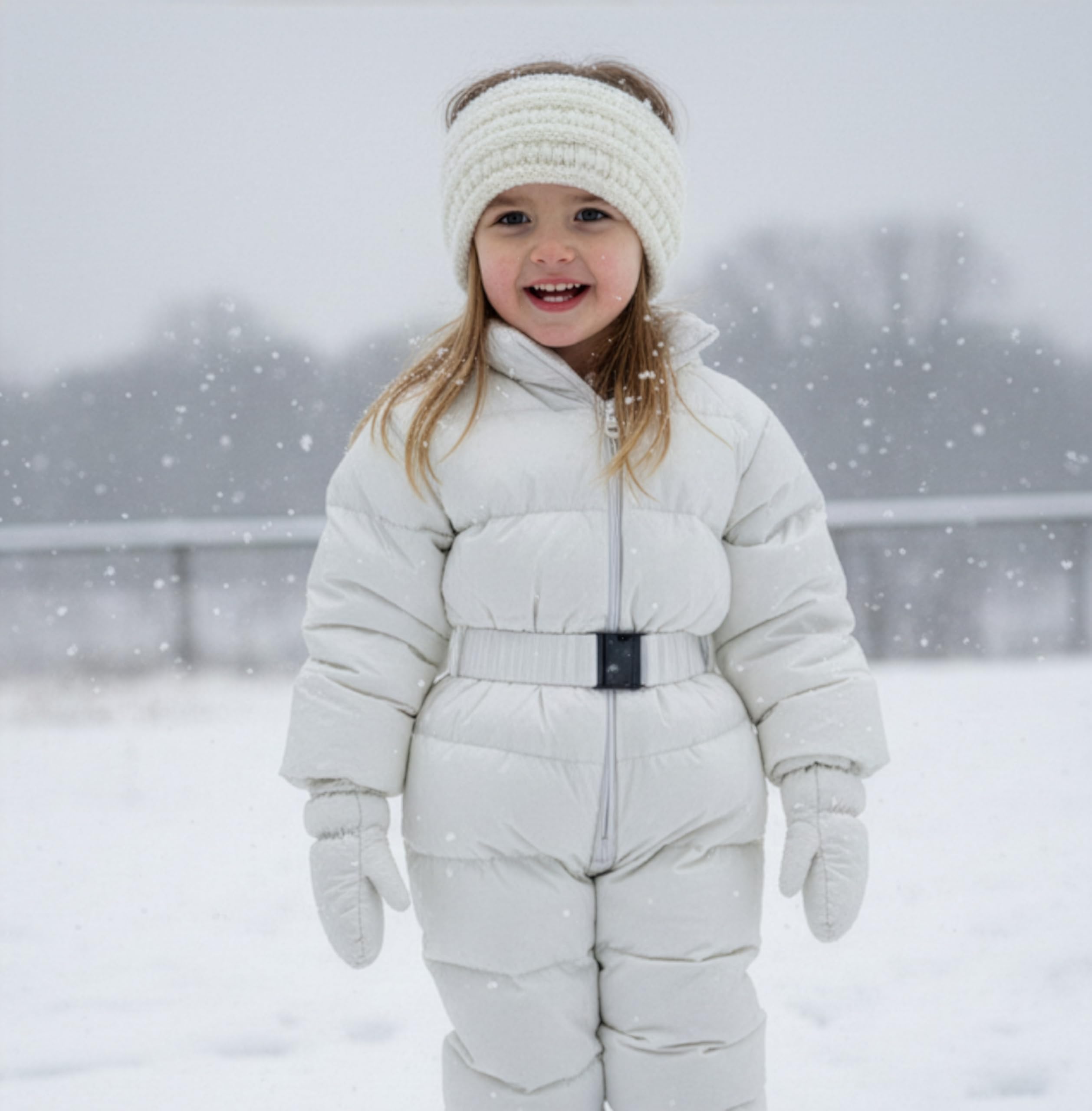 Funky Junque Exclusives Kids Ear Warmer Headband Ivory ideal gift for winter wardrobes