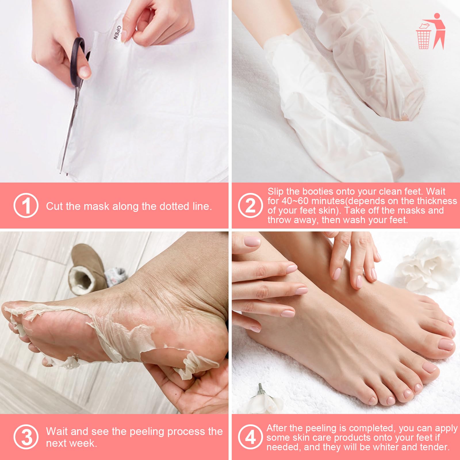 FUNNIR Foot Peeling Mask reveals smooth skin with a comfortable, pampered feeling.