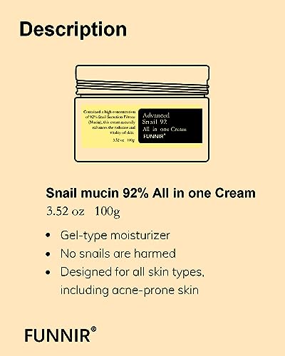 FUNNIR Snail Mucin Moisturizer ingredients — hyaluronic acid for lasting hydration