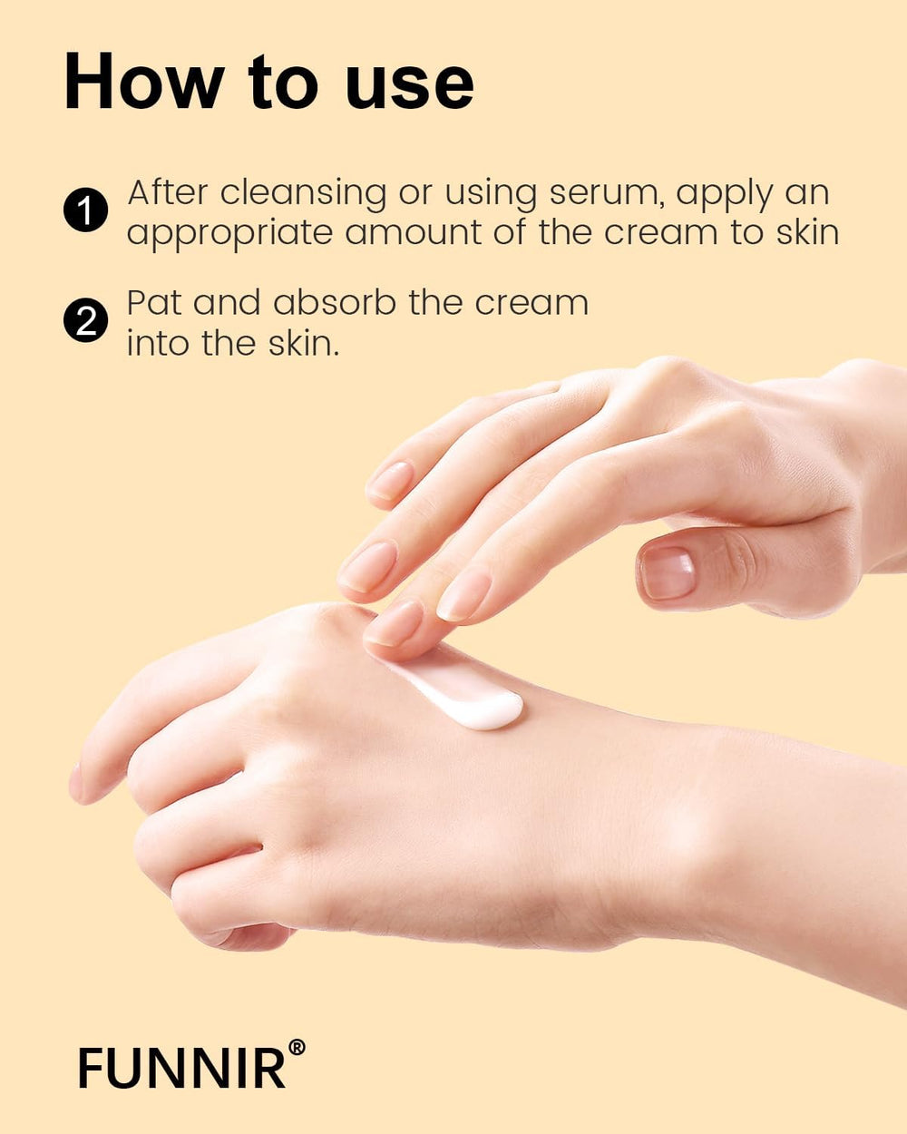 FUNNIR Snail Mucin Moisturizer packaging highlights safe, natural ingredients