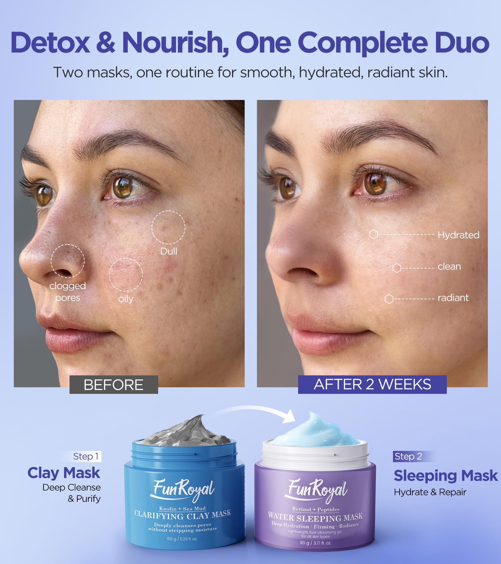 FunRoyal overnight mask resting, delivering lightweight hydration for morning glow.