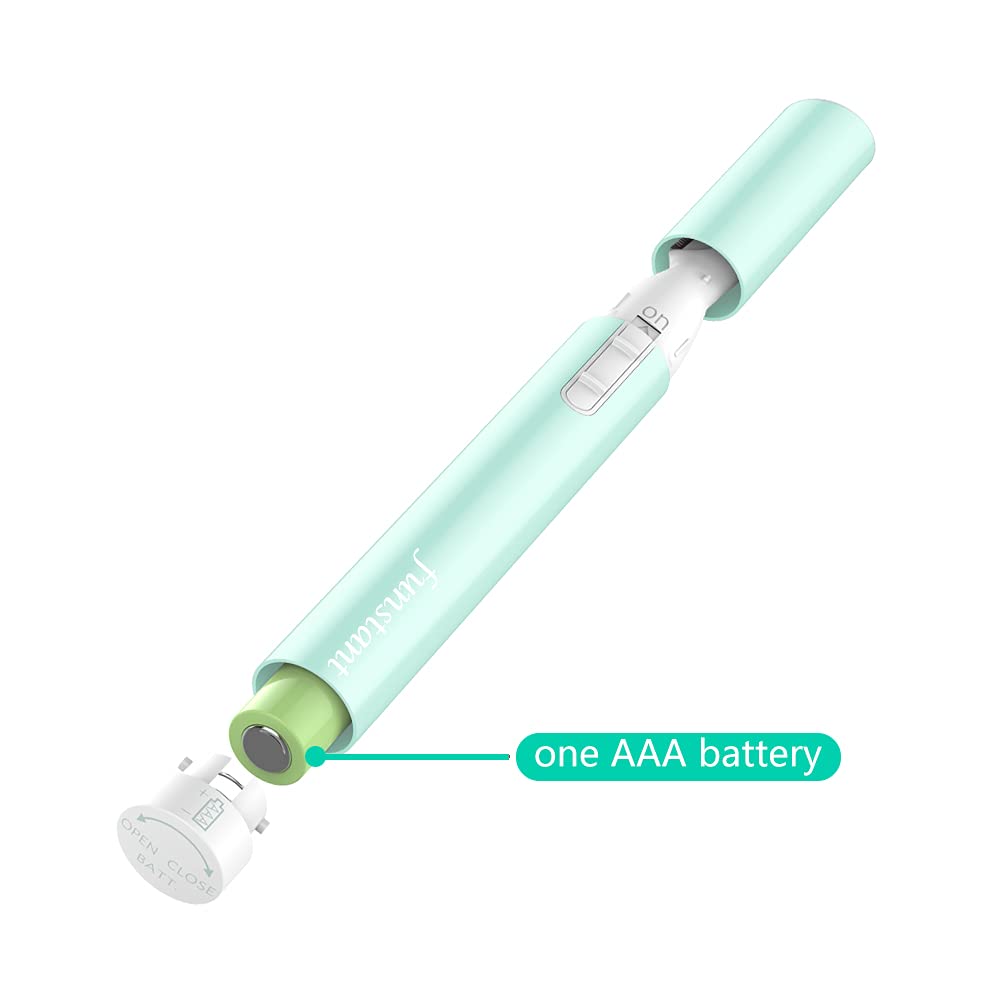 Funstant eyebrow trimmer portable design fits in pouch or makeup bag.