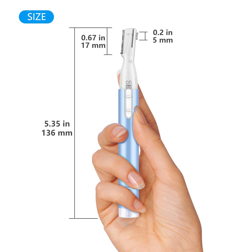 Funstant eyebrow trimmer sleek-design fits comfortably in hand for precise moves.