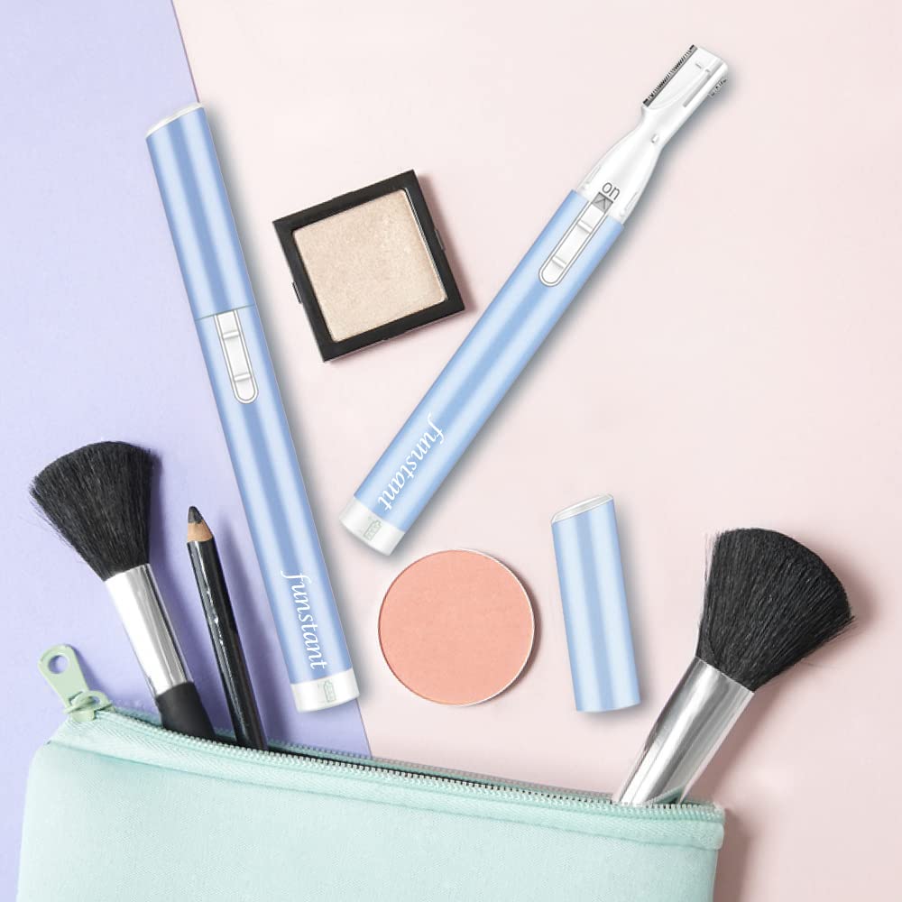 Funstant travel-friendly trimmer fits makeup bag for on-the-go touch-ups.