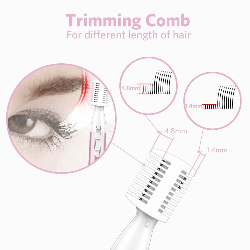 Funstant dual-blade trimmer shows full-size and detail blades for precision