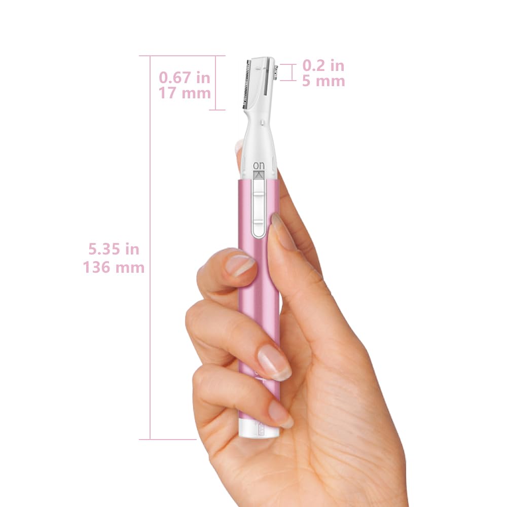 Funstant trimmer in use on the face showing gentle grooming
