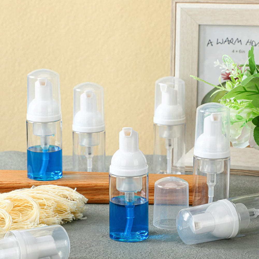 Funtery foam bottle suitable for shampoo or lash cleanser in travel kits.