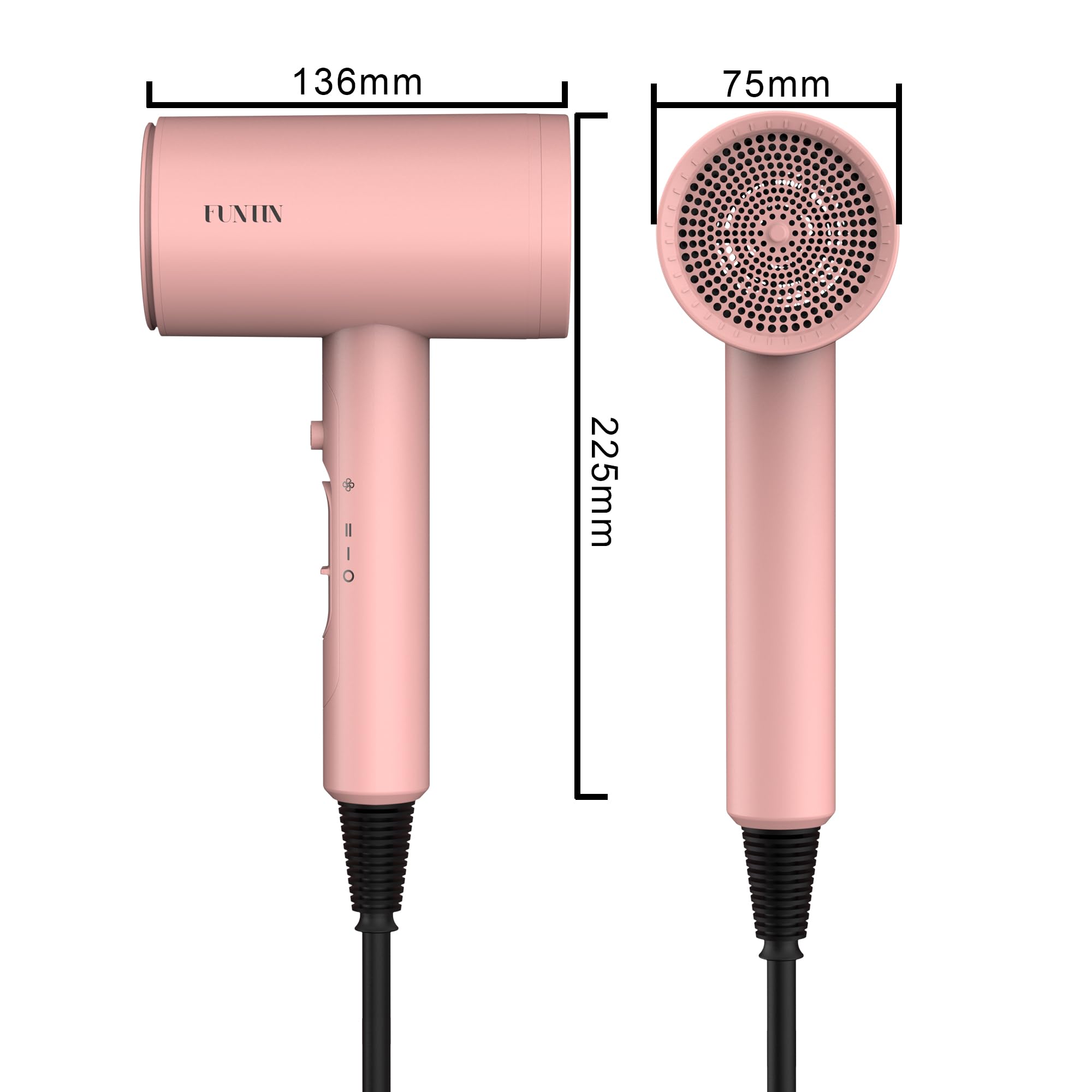 FUNTIN hair dryer with ionic ceramic technology for smooth results.