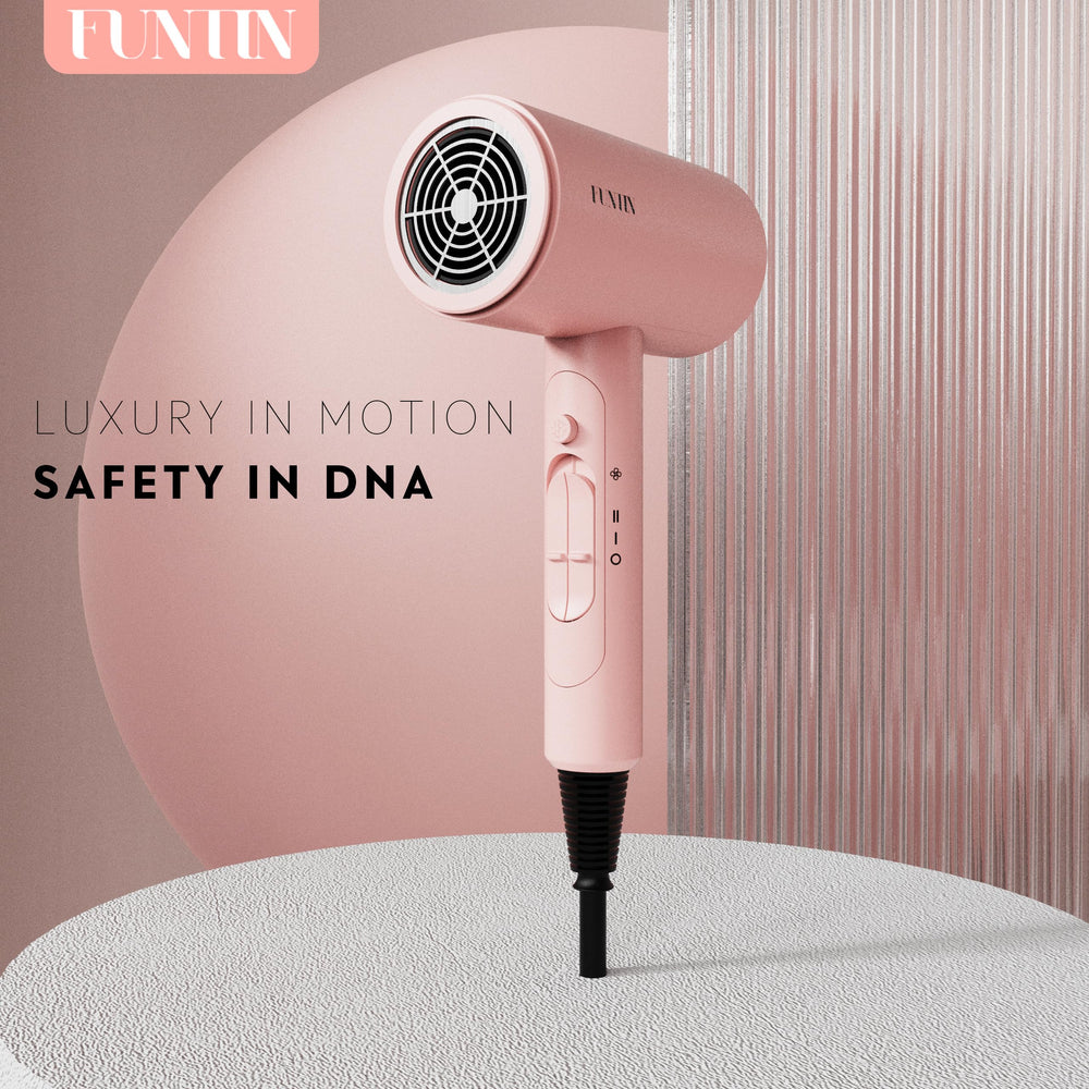 FUNTIN hair dryer thermostatic control for steady, comfortable heat.