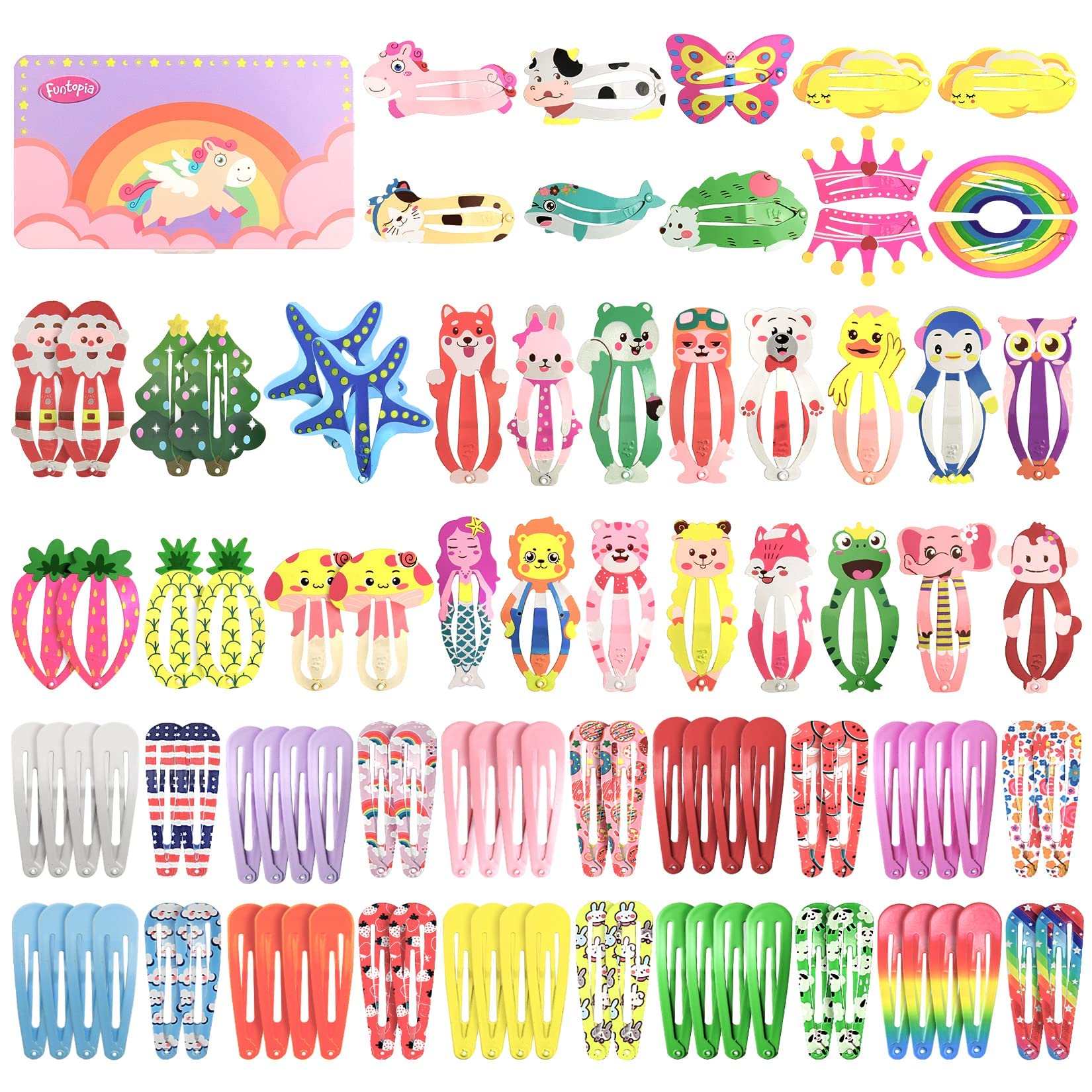 Funtopia hairclips drop solid color for quick, secure daily styling.