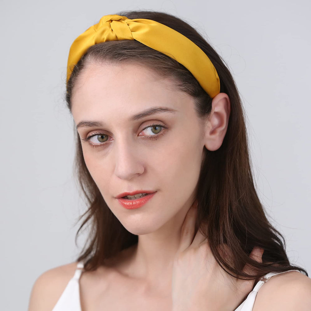 Funtopia satin headband gold subtle glow for evening looks and photos