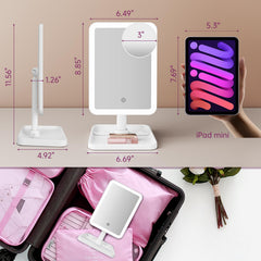 FUNTOUCH 360° rotatable mirror for versatile angles during makeup application.