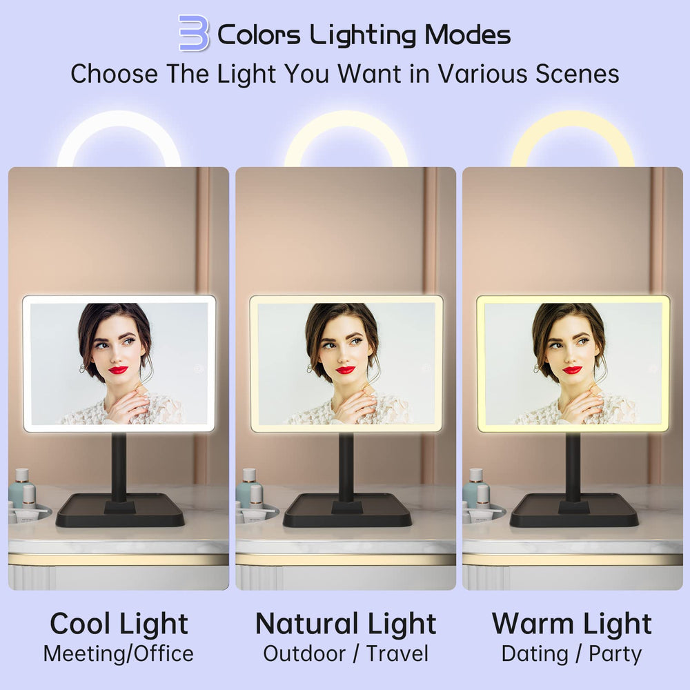 FUNTouch 96 LEDs makeup mirror with bright, even illumination for precise application