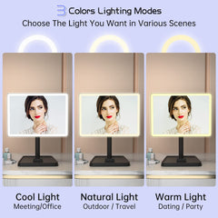 FUNTouch 96 LEDs makeup mirror with bright, even illumination for precise application