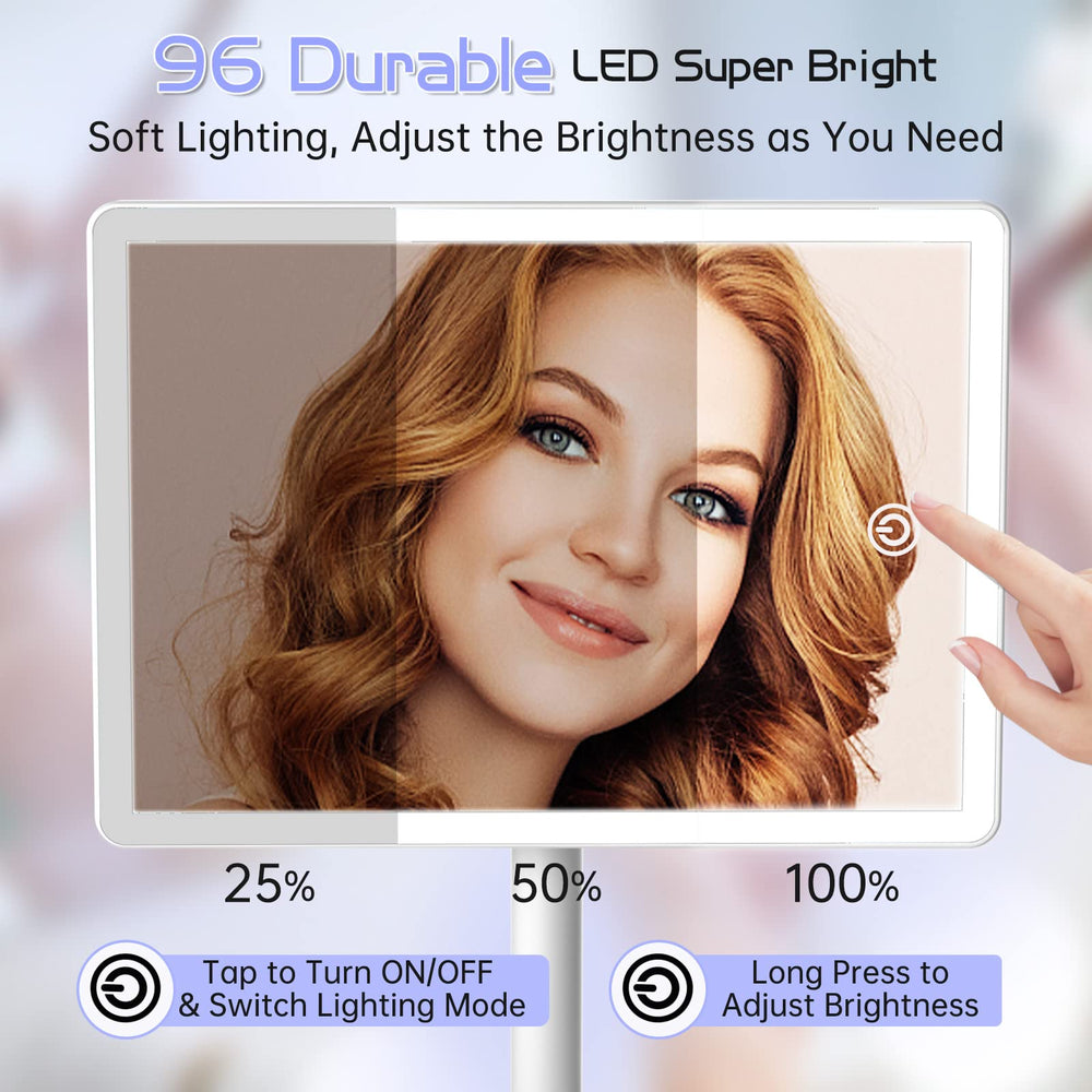 FUNTOUCH detachable 10x magnifying mirror helps with detailed eyeliner and lash work.