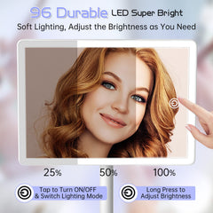FUNTOUCH detachable 10x magnifying mirror helps with detailed eyeliner and lash work.