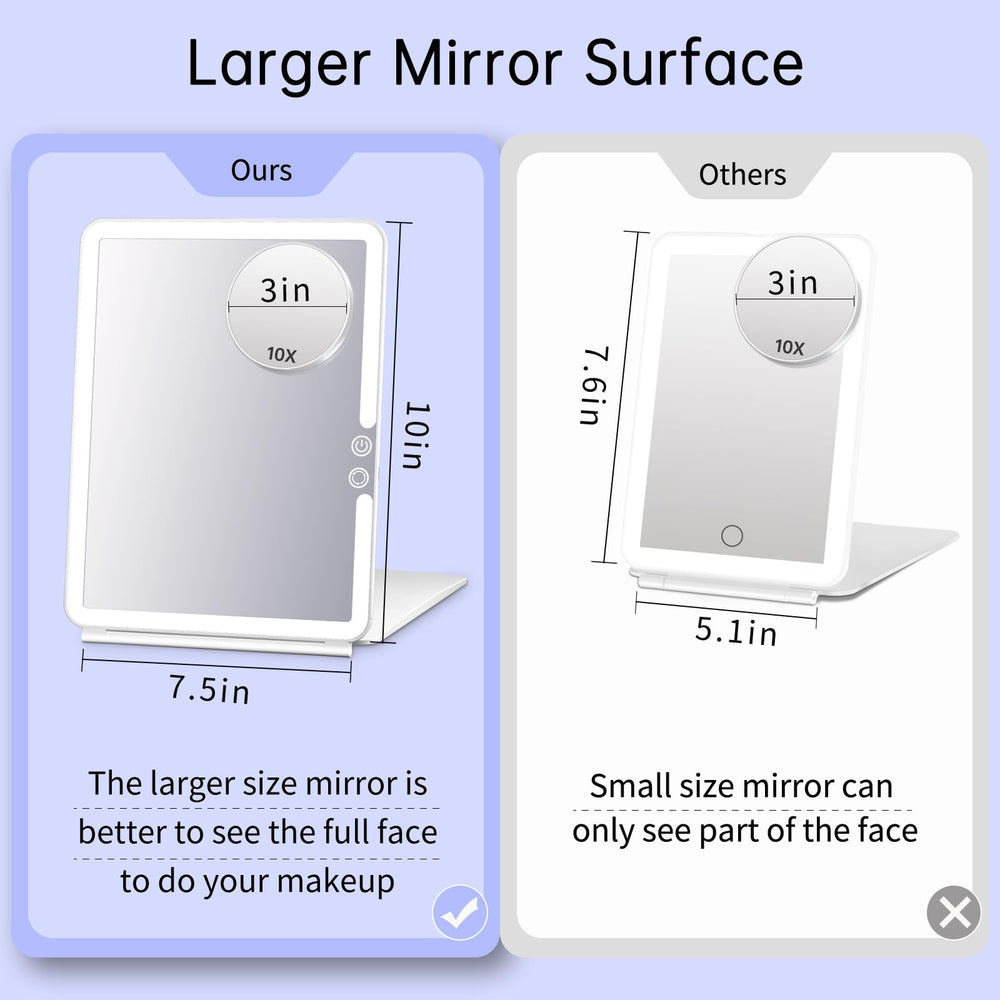 FUNTOUCH detachable 10x magnifying mirror for precise brow shaping.