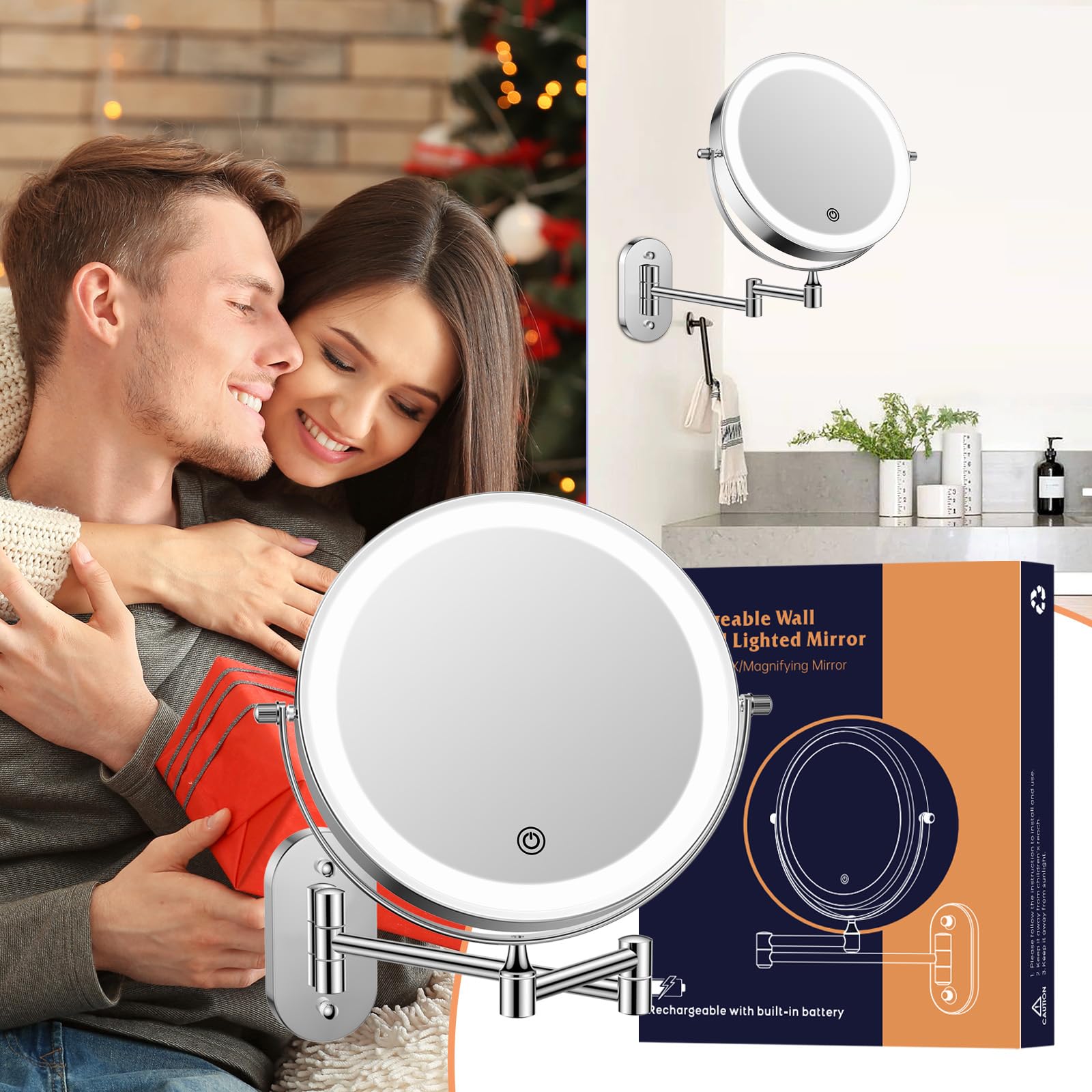 FUNTOUCH HD mirror surface with installation kit included for easy setup.