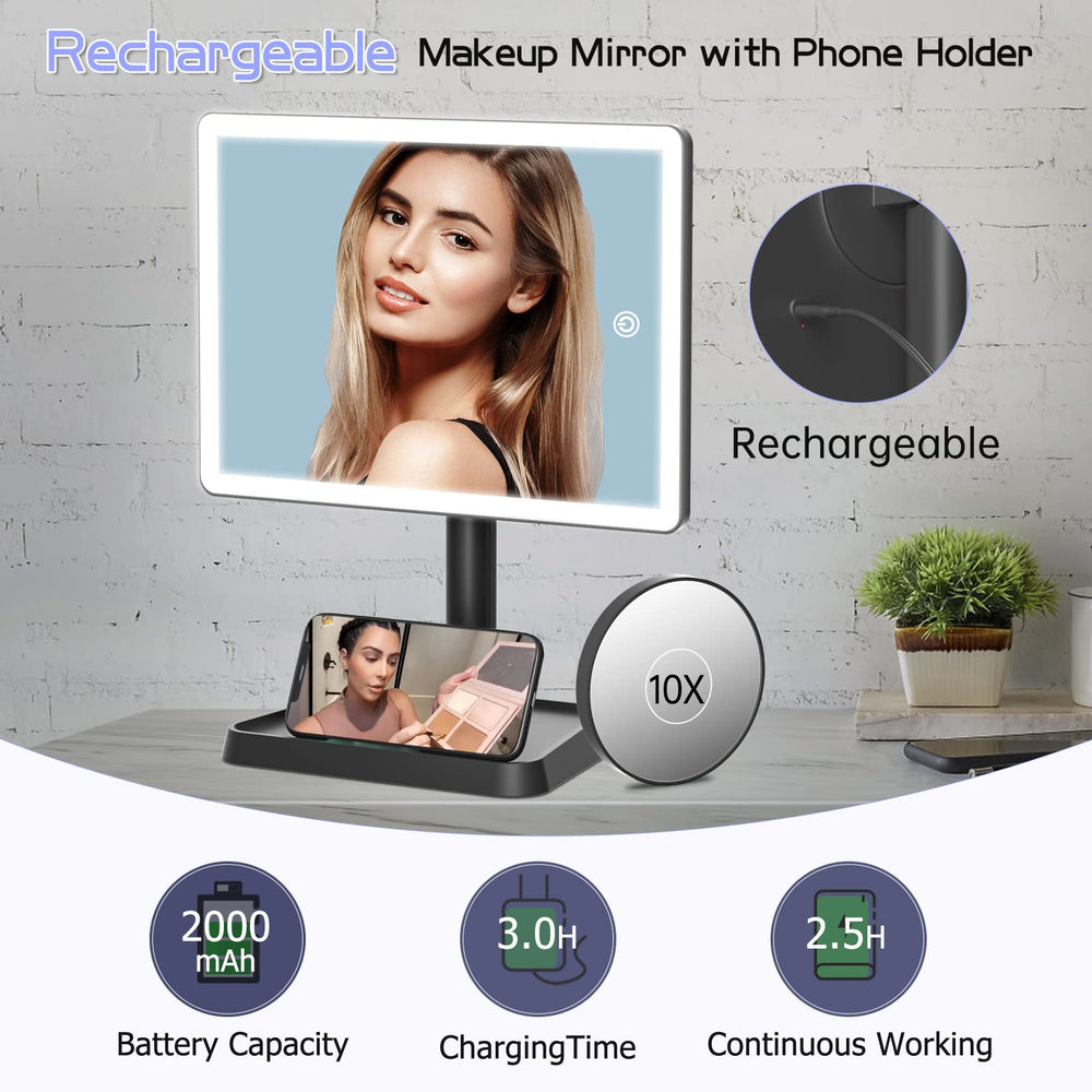 FUNTouch large lighted desk mirror providing a clear daily view