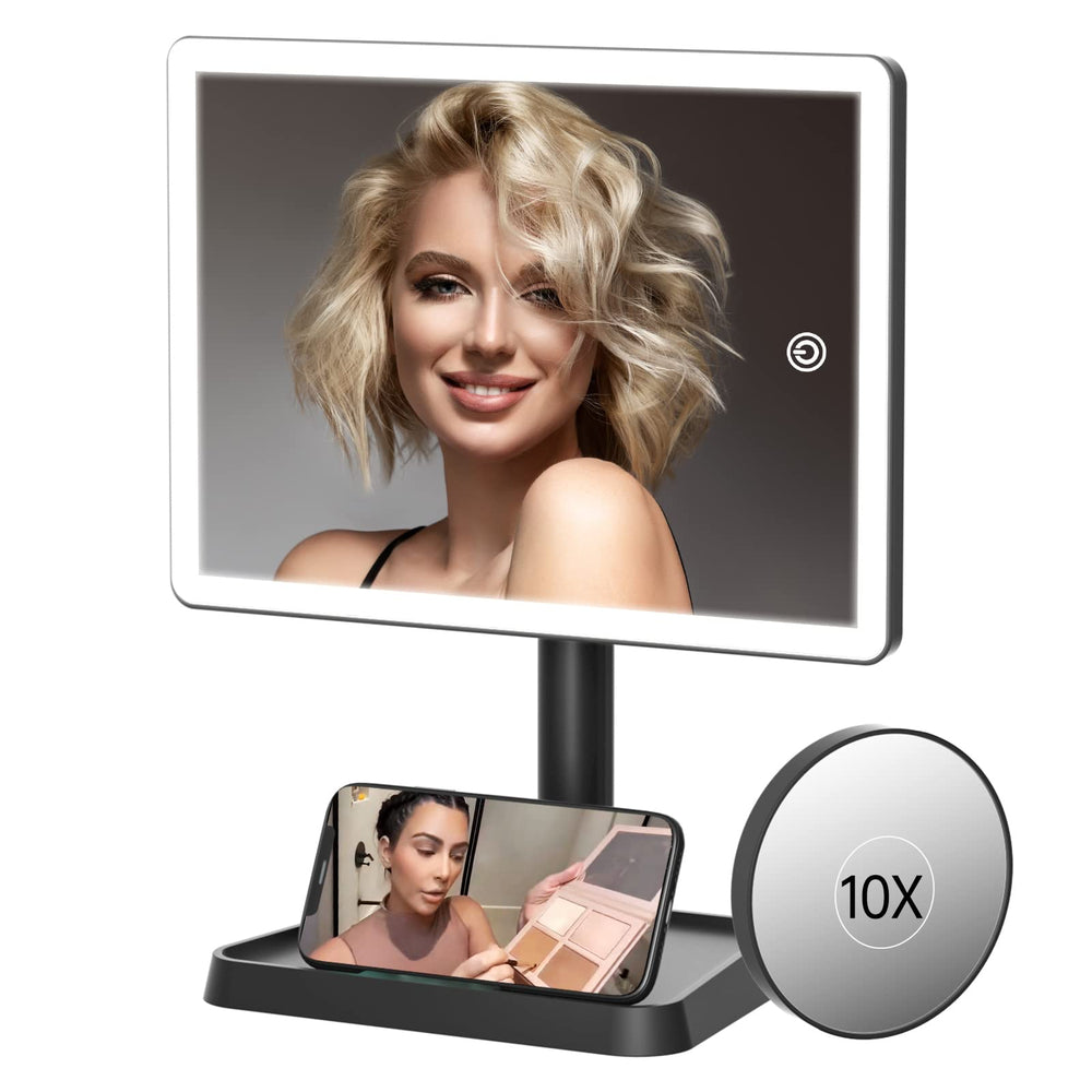 FUNTouch portable 800g lighted makeup mirror for travel and on-the-go use