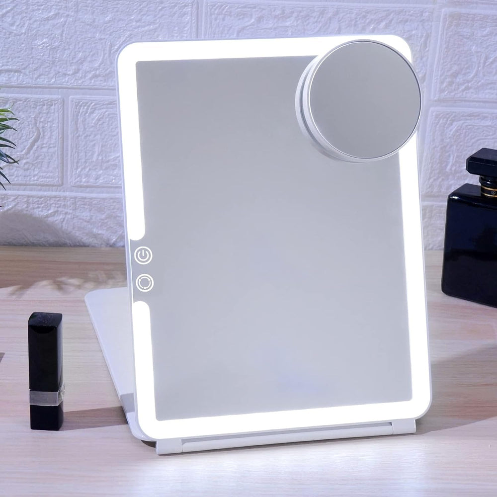 FUNTOUCH portable lighted mirror ready on a desk or vanity setup.