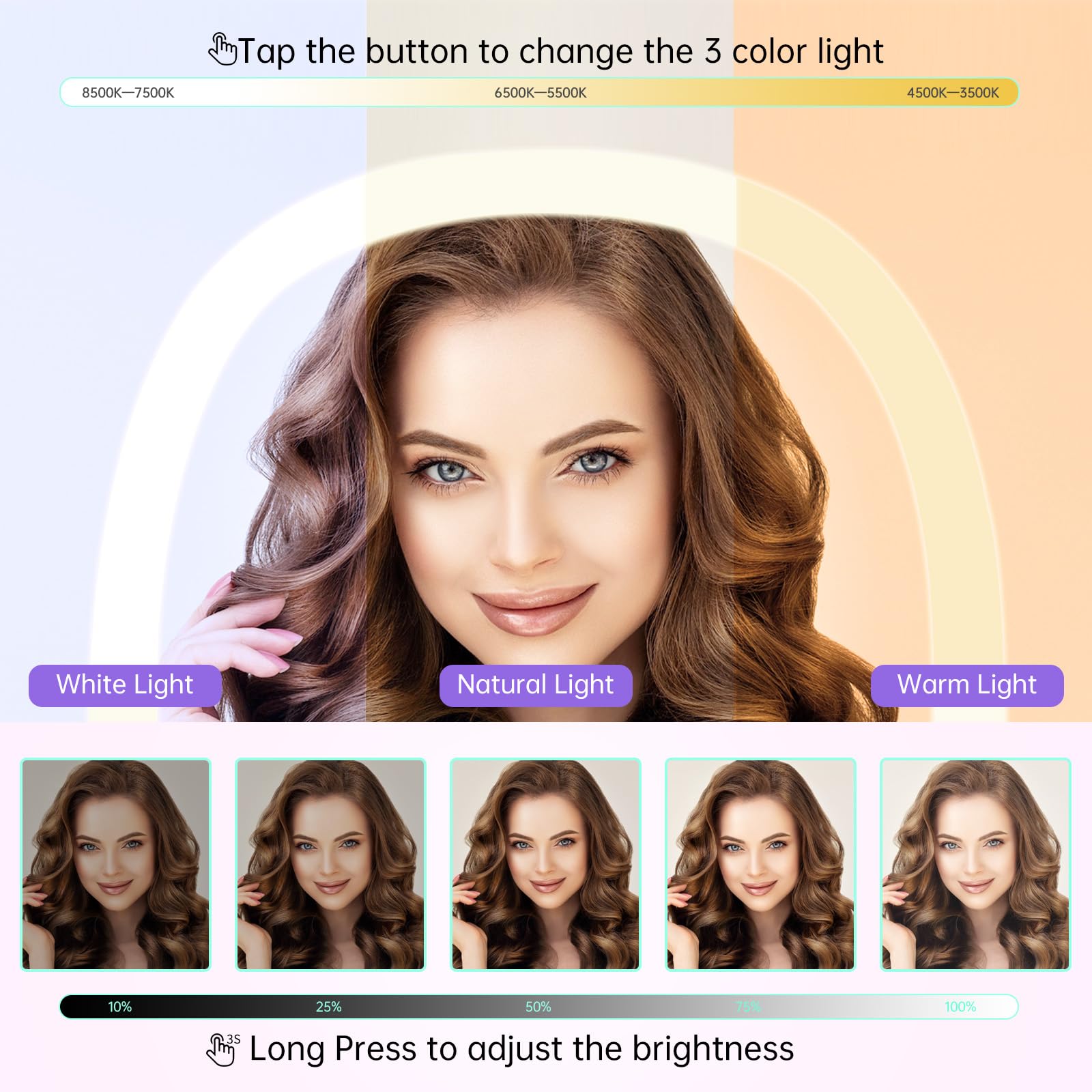 FUNTOUCH spine-friendly design reduces bending for long makeup sessions