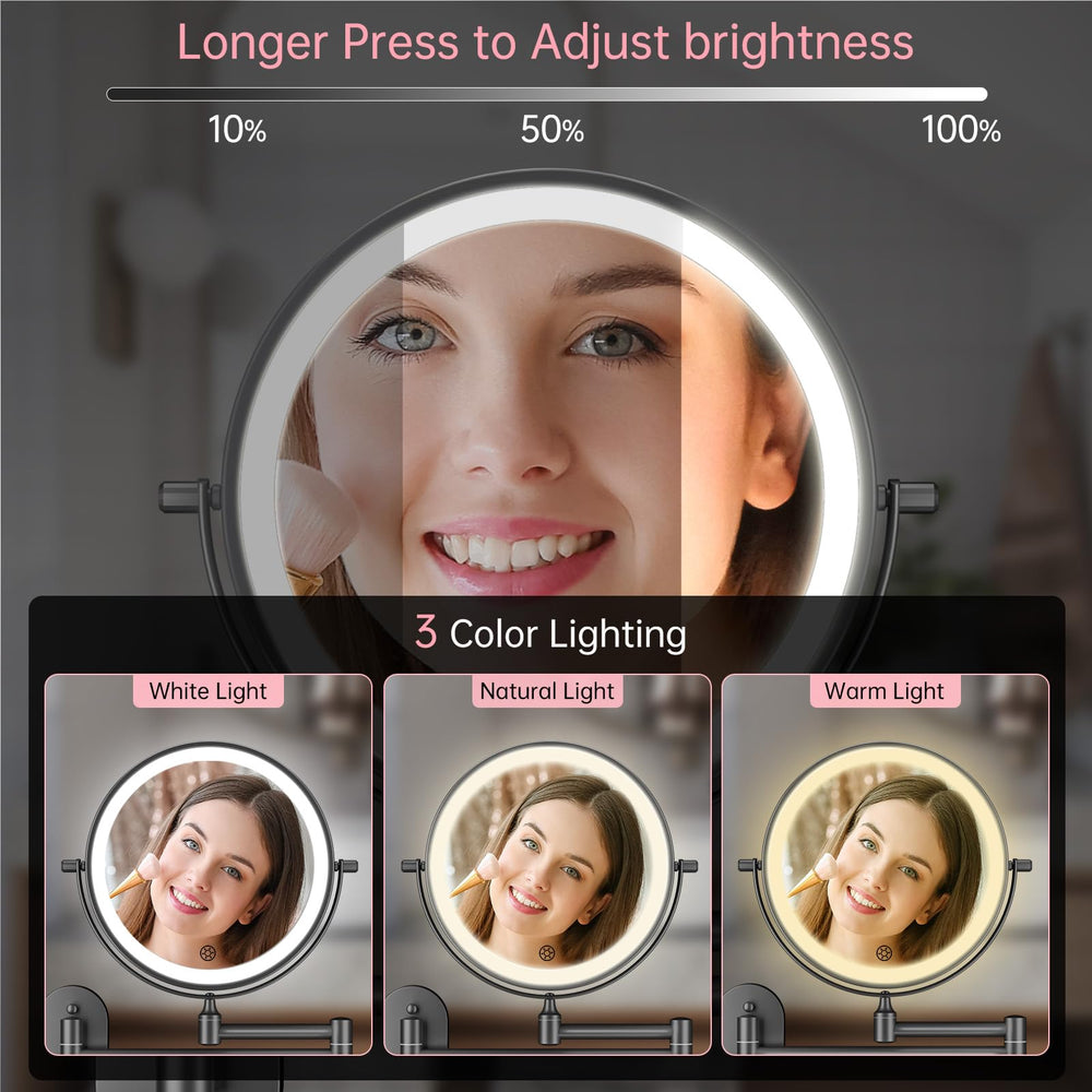 FUNTOUCH touch-dimming sensor mirror enables easy brightness control during routines.