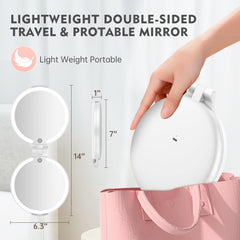 FUNTOUCH travel makeup mirror 10x magnification close-up for detailed makeup checks
