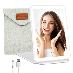 FUNTOUCH travel mirror, 72 LEDs bright on-the-go makeup