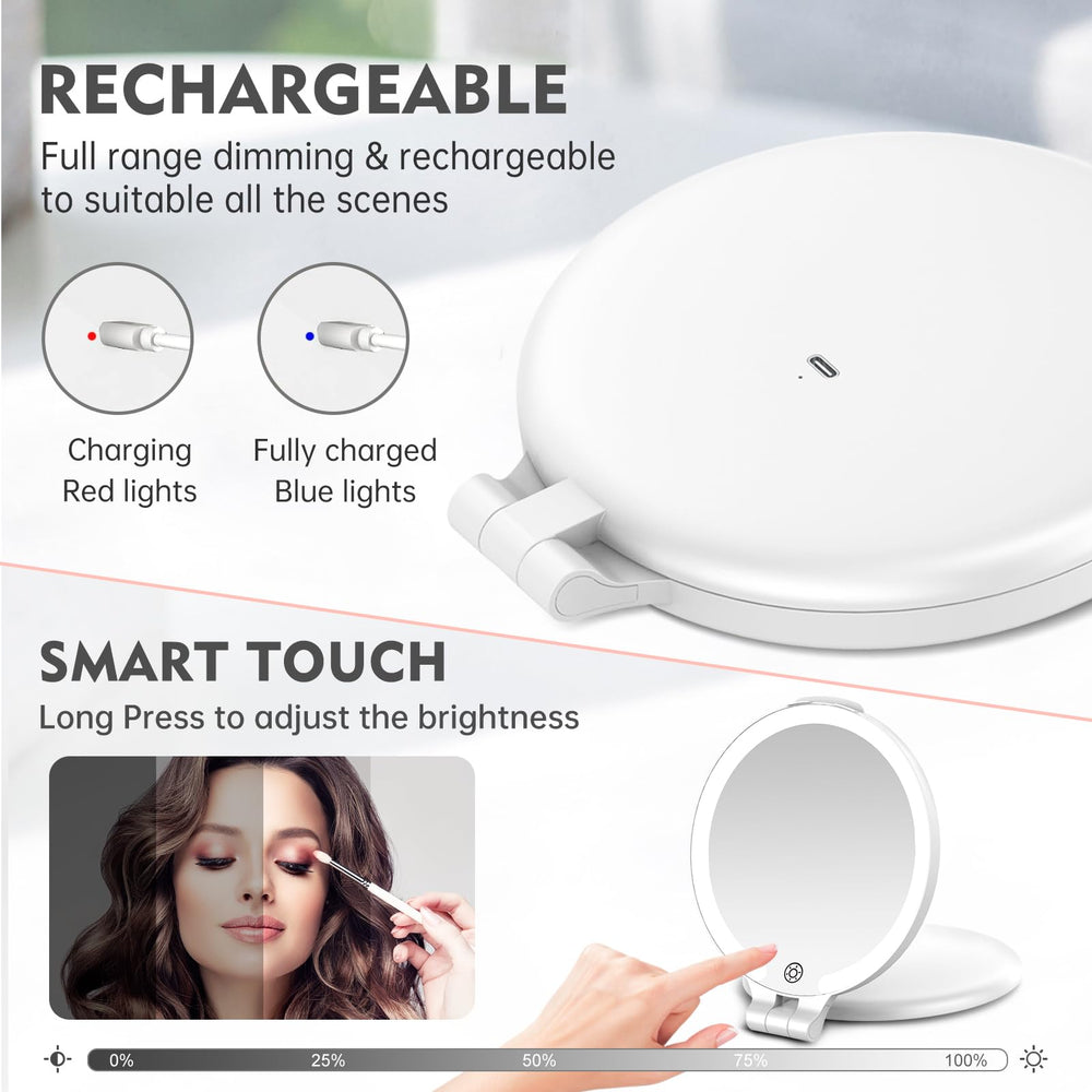 FUNTOUCH 0-300° adjustable angle for versatile viewing during makeup
