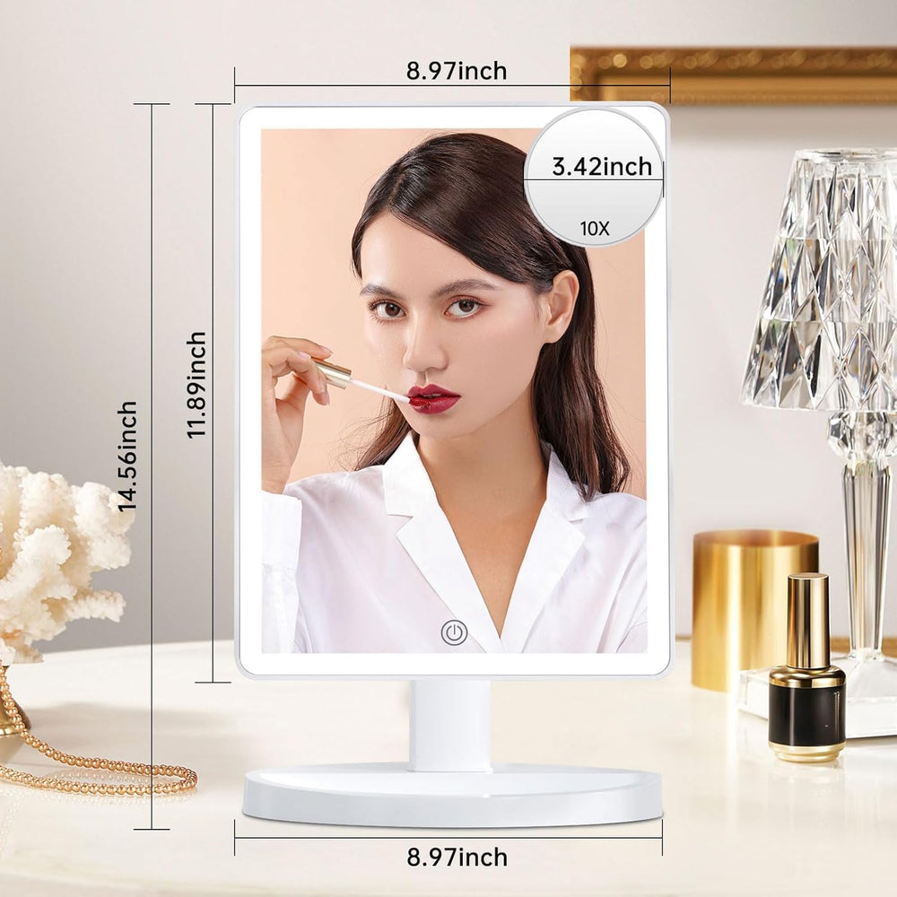 FUNTOUCH vanity mirror with 10x magnification for precise detail work