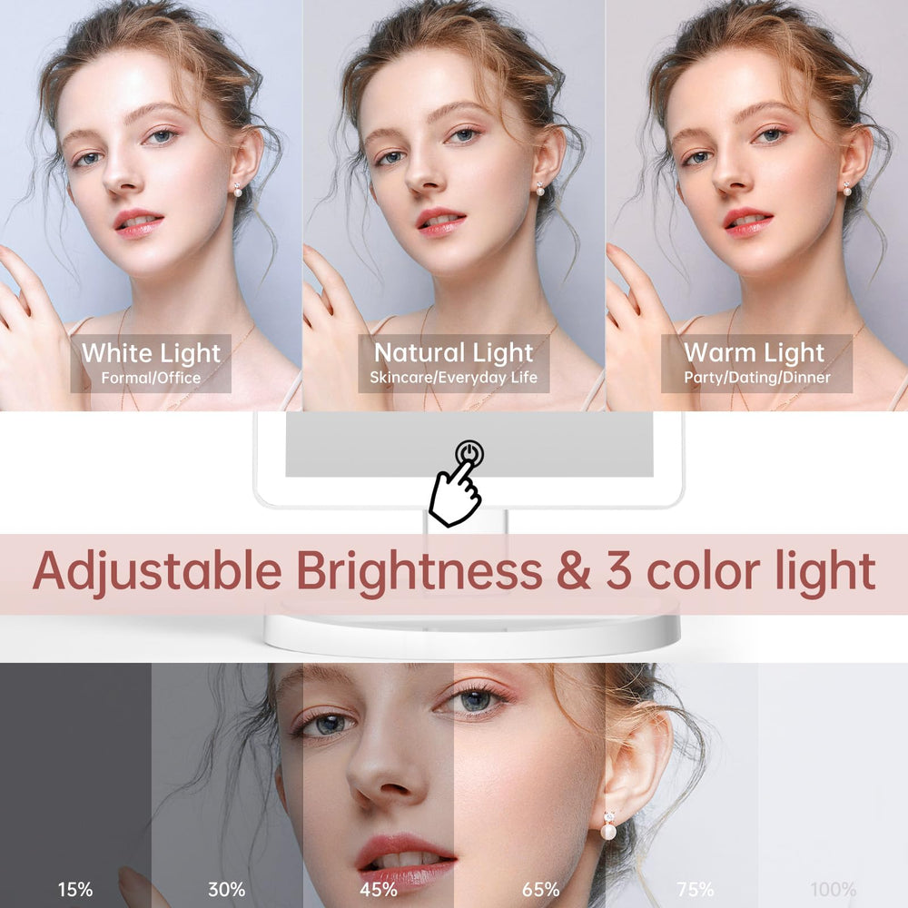 FUNTOUCH mirror offers three light colors for accurate color matching