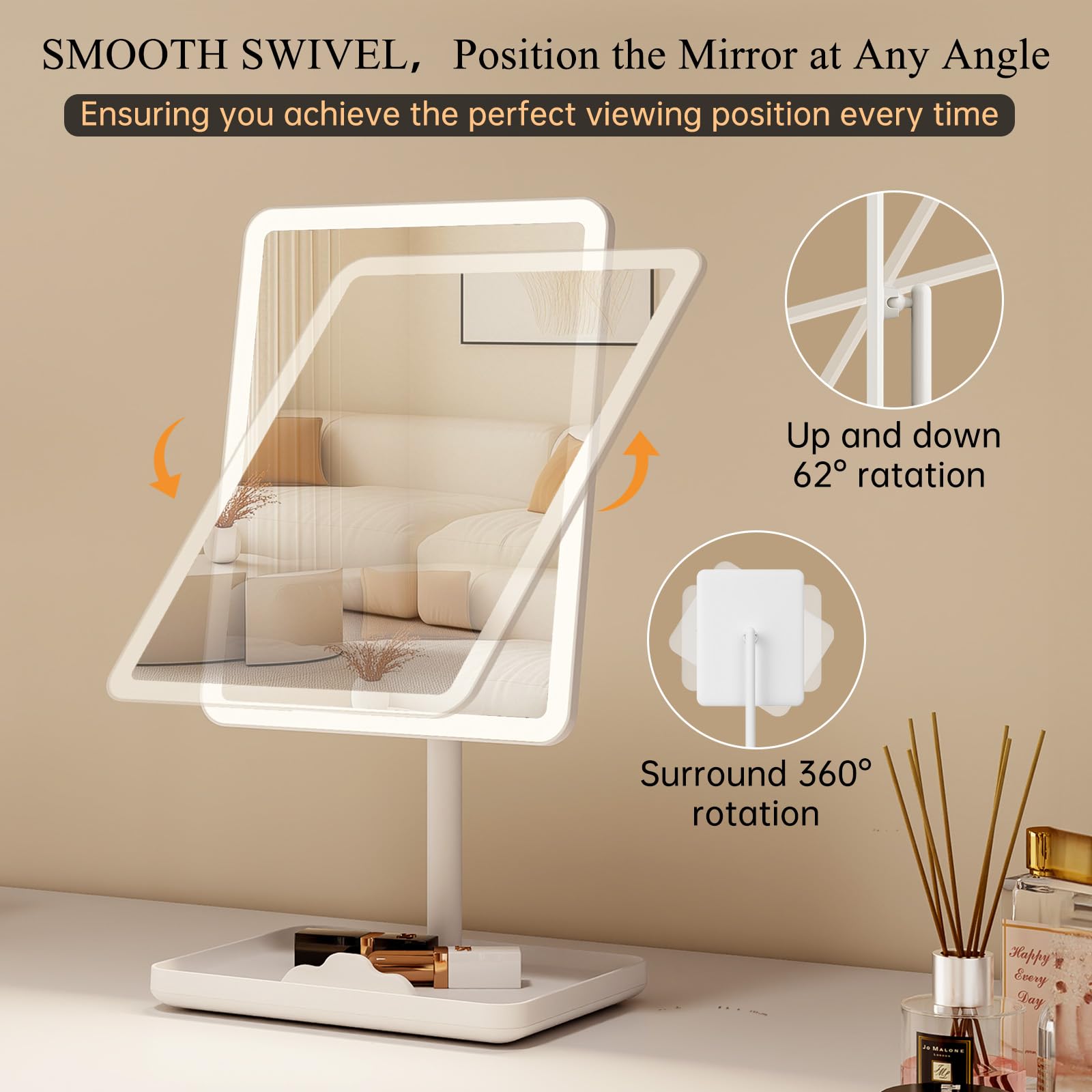 FUNTOUCH base includes phone holder for tutorials while applying makeup