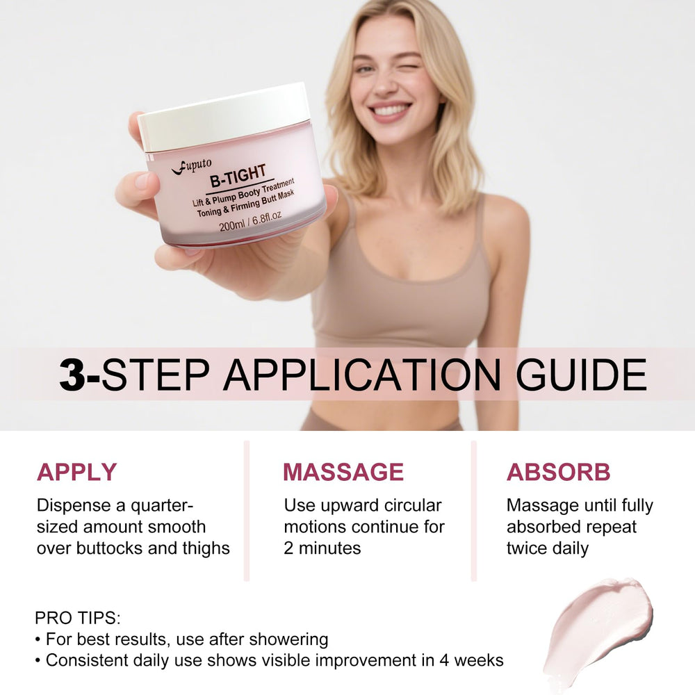 Fuputo B-Tight Body Cream improves elasticity for a firmer look.