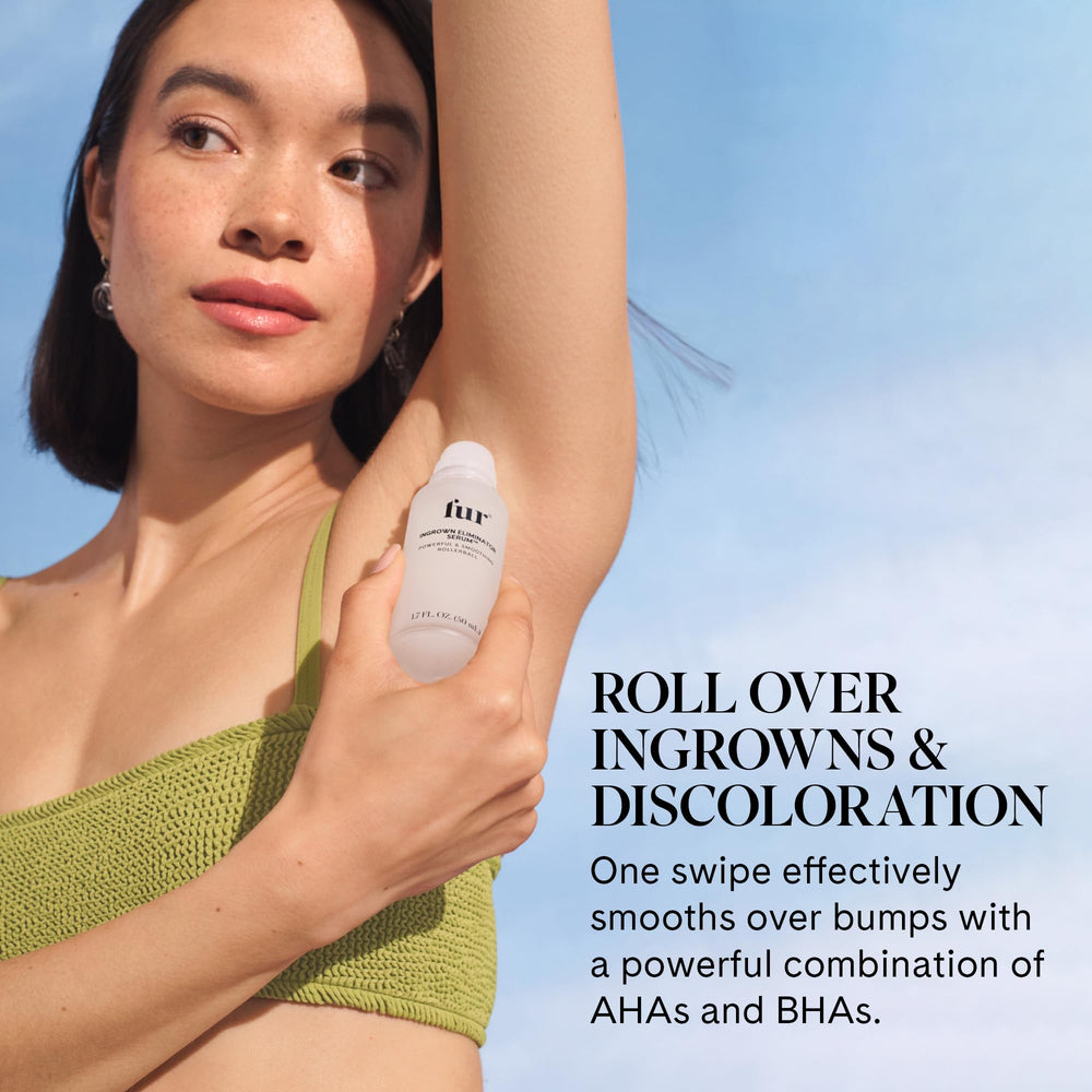 Fur Ingrown Eliminator Serum Rollerball applying on skin for precise treatment