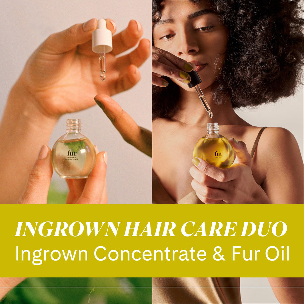 Fur Ingrown Hair Care Duo concentrate bottle illustrating targeted ingrown support