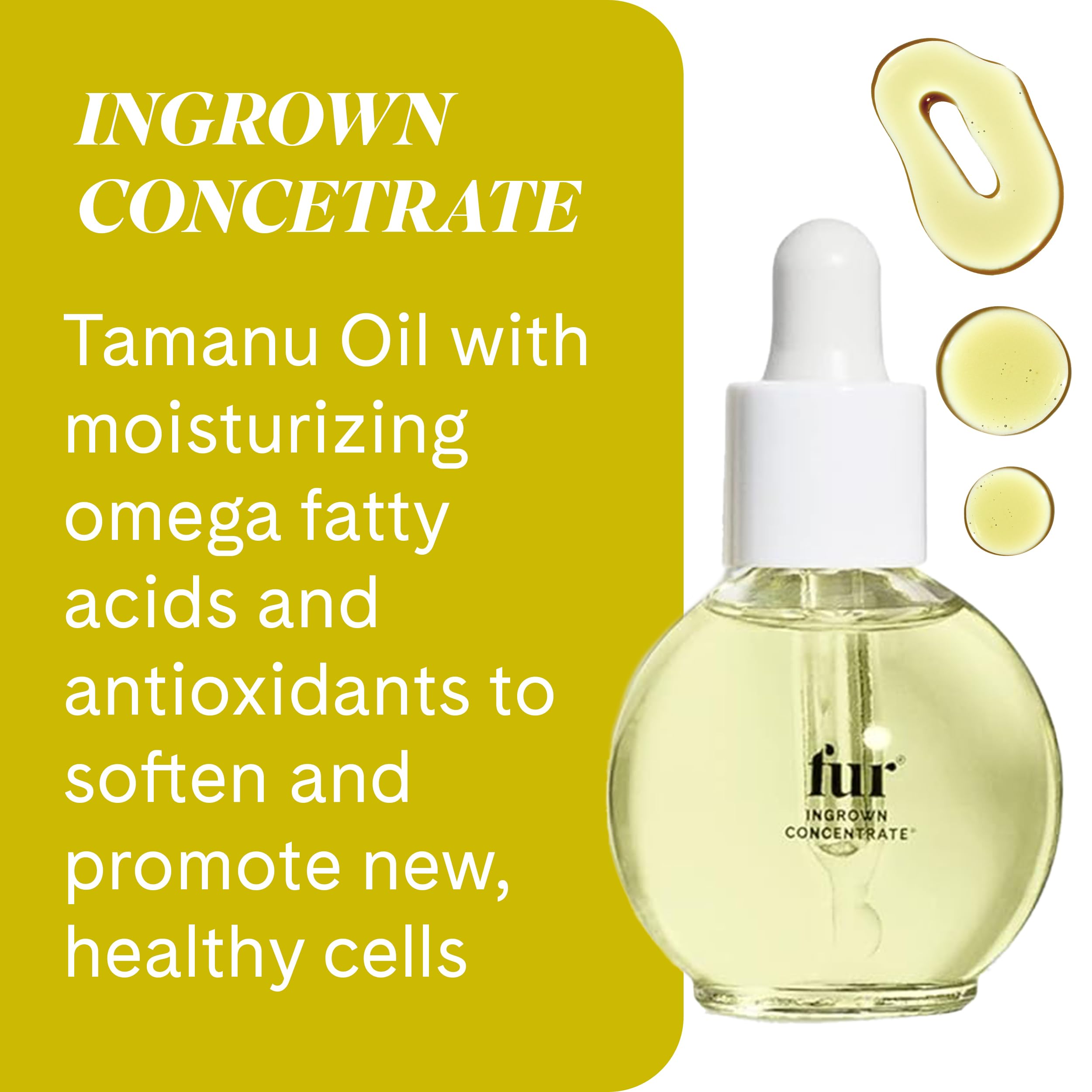 Fur Ingrown Hair Care Duo ingredients jar featuring jojoba and grape seed oils for quick absorption