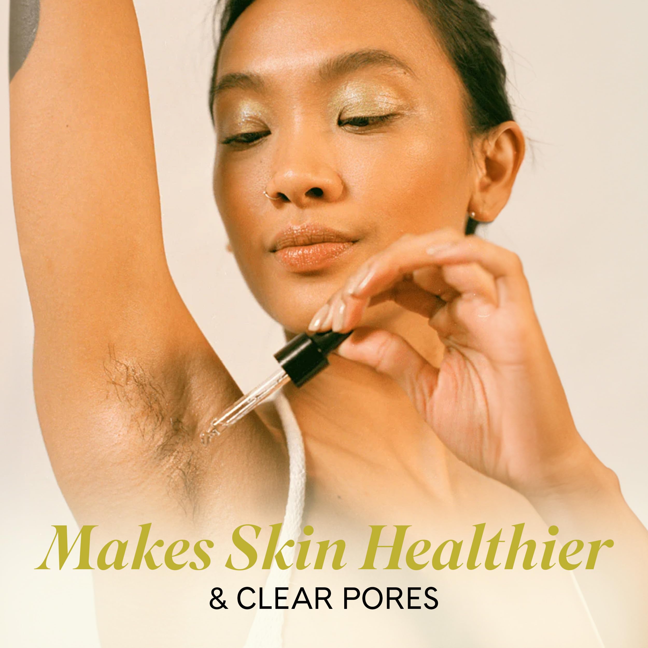 Fur Oil application on skin for soft, smooth texture.