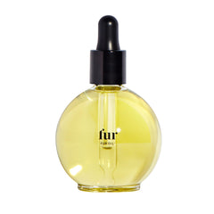 Fur Oil bottle front for smooth, moisturized skin and hair.