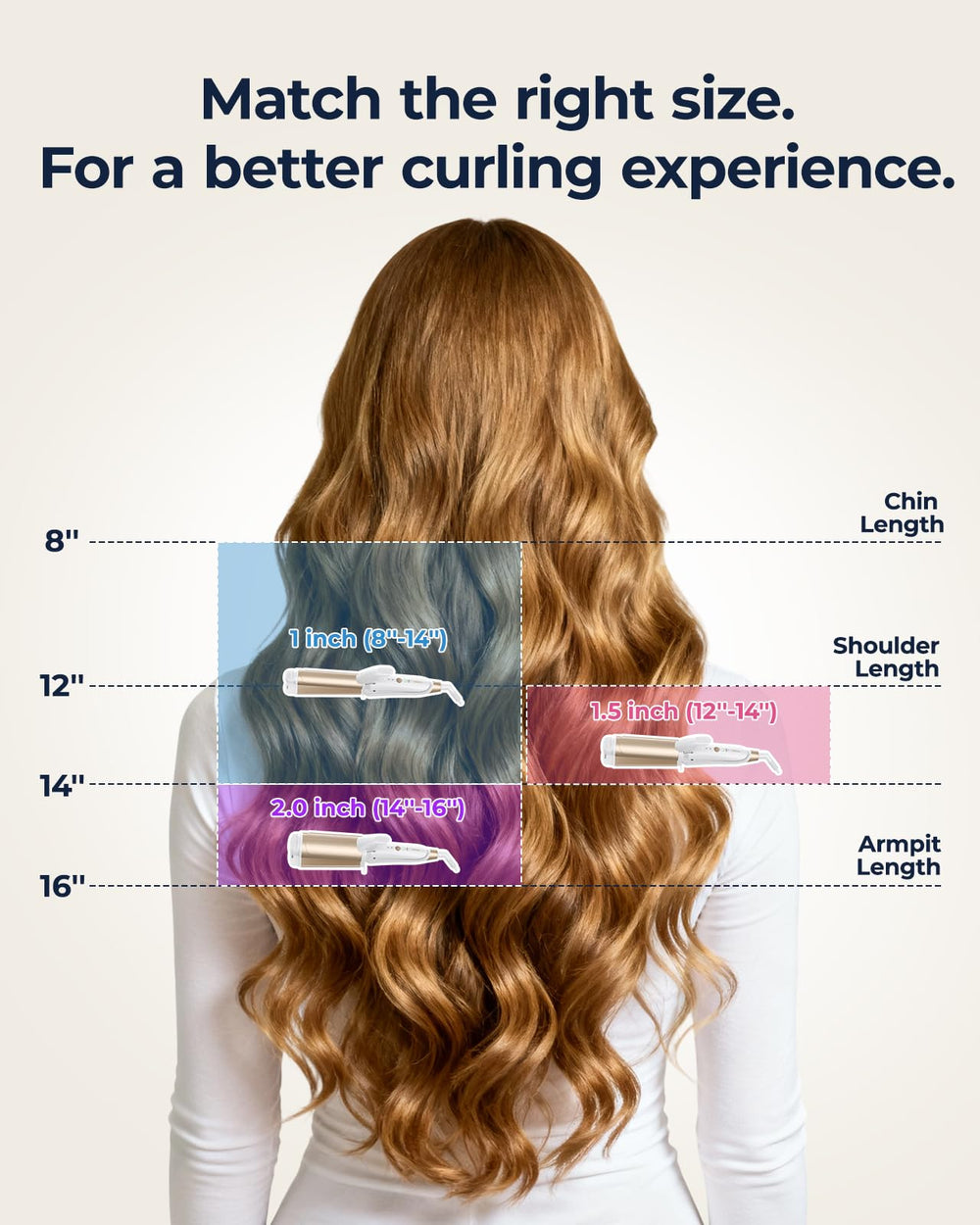FURIDEN Lite 1.5 inch barrel creates soft waves on shoulder-length hair