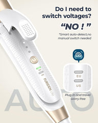 FURIDEN Lite ceramic barrel shows even heat for reduced frizz and consistent curls.