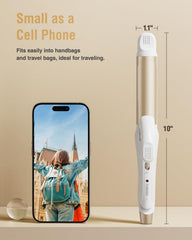 FURIDEN LITE travel 1-inch curling iron in gold for fast styling.