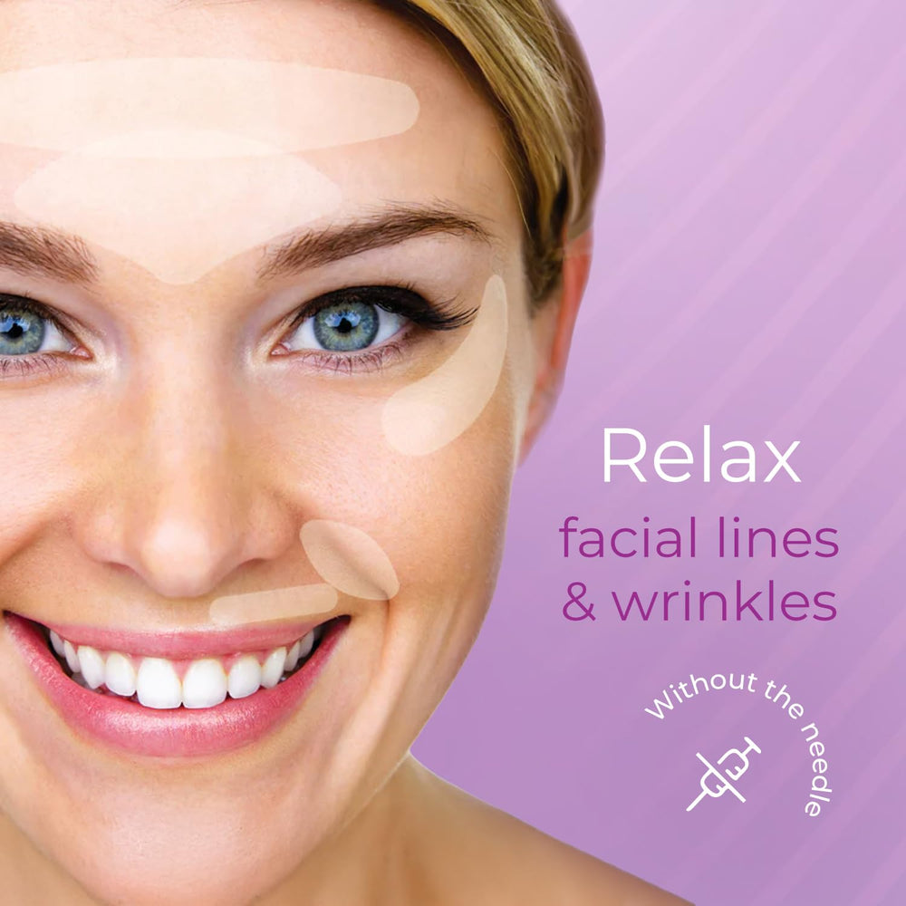 Furlesse Elevens patch on face demonstrating discreet application for brow-line reduction.