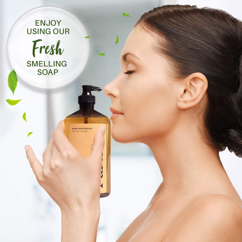Further glycerin hand soap foaming pump display shows easy lather.