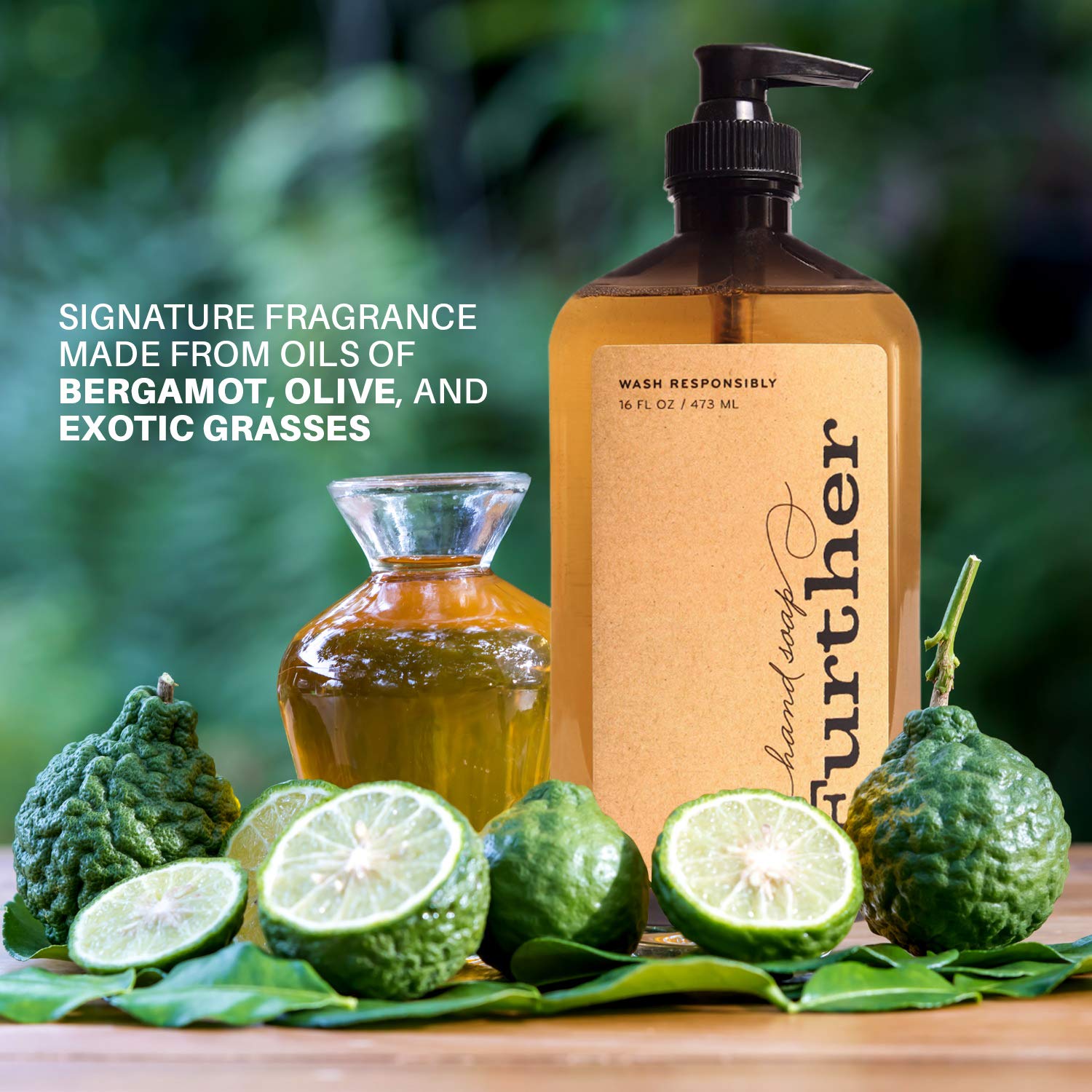 Further glycerin hand soap in kitchen setup for clean, fragrant handwashing.