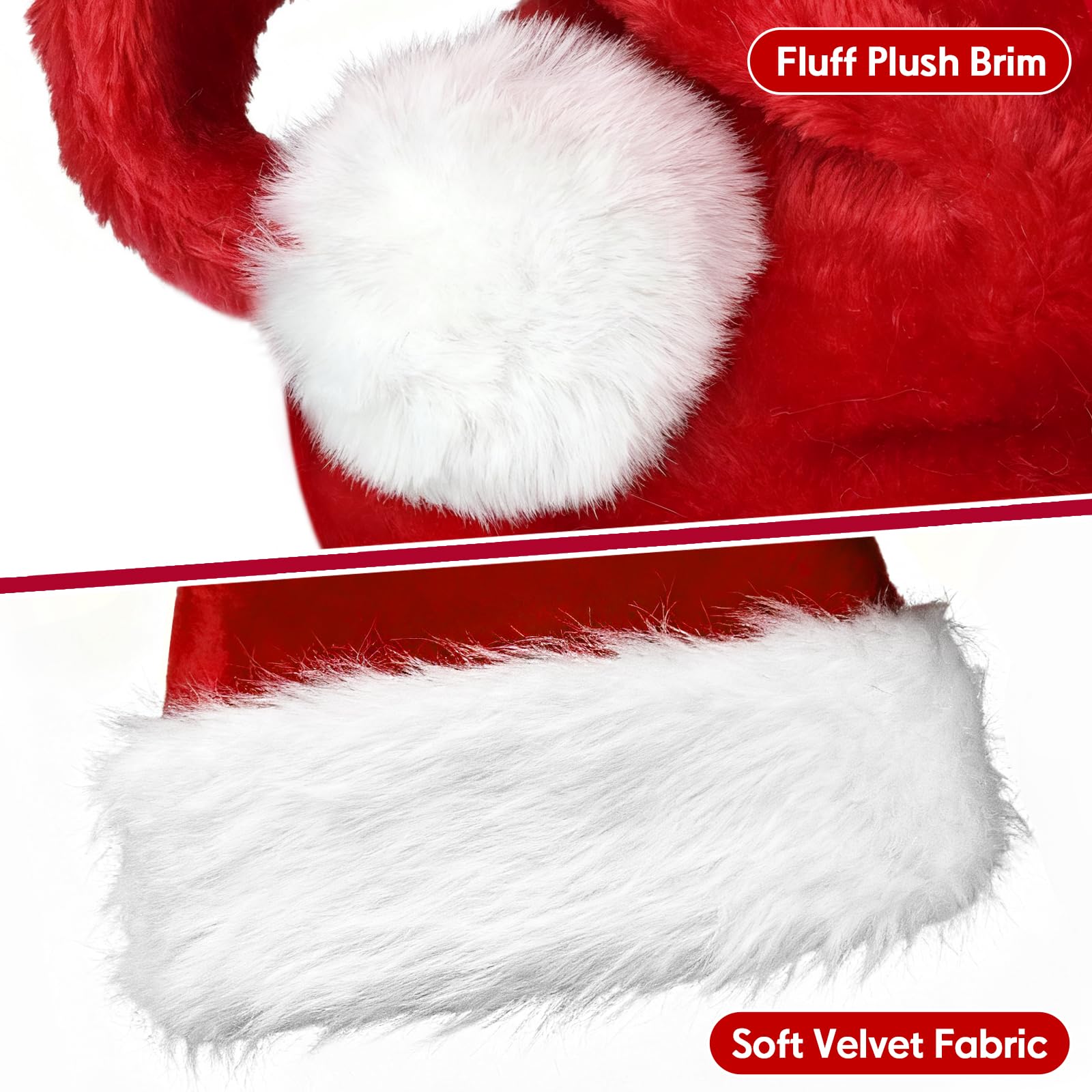 FUTBER Santa hat hairball detail adds bold volume for festive photo moments