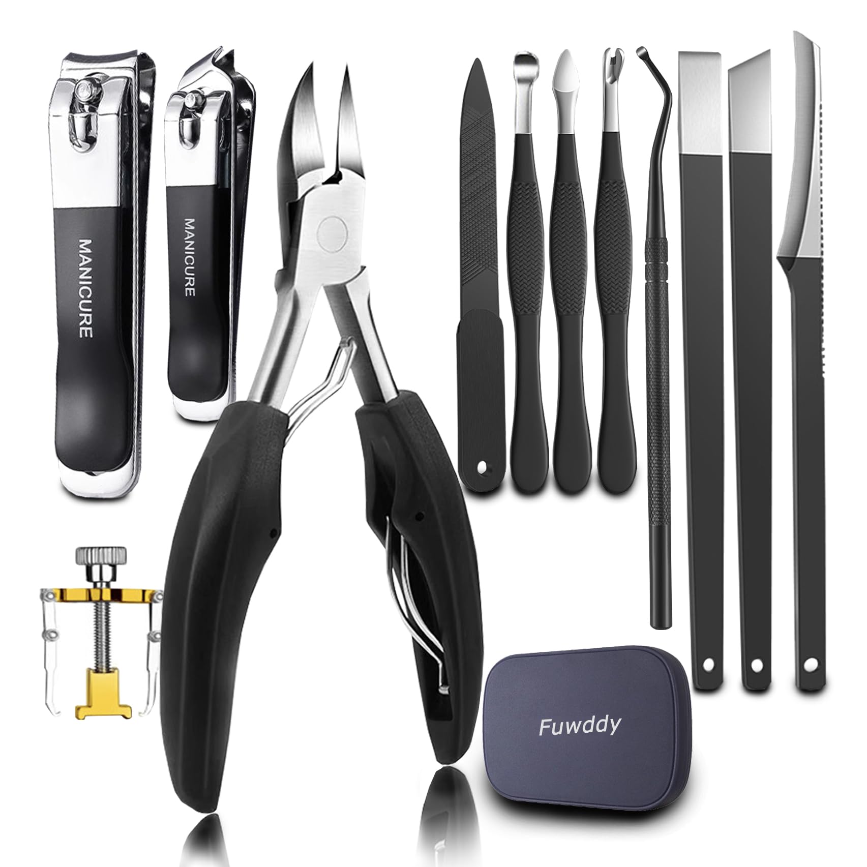 Fuwddy ingrown toenail clipper set organized in its storage box for neat grooming