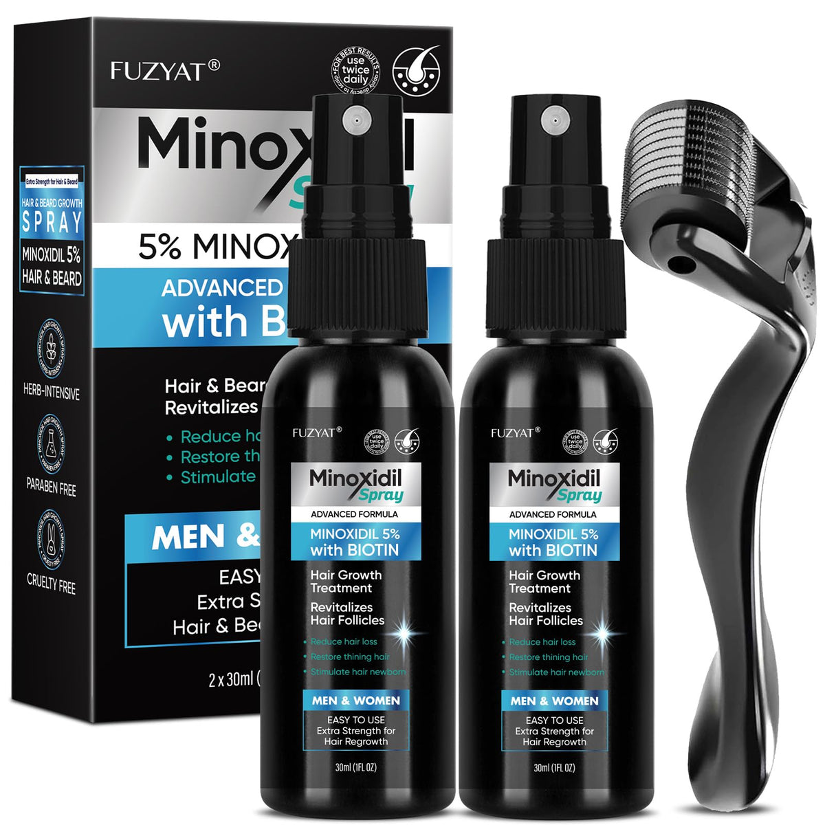 FUZYAT Minoxidil bottle 60ml ready-to-use hair growth solution.