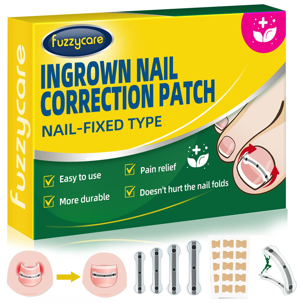 Fuzzycare ingrown toenail patch-application shows easy placement for quick relief
